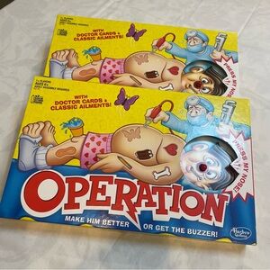 2 NEW Hasbro Operation Board Games Christmas Hanukkah Gifts Kids Toys